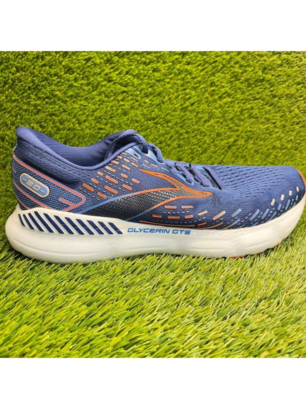 Brooks Glycerin GTS 20 Mens Size 12 Blue White Athletic Running Shoes Sneakers